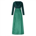 thumbnail image 6 of IROINNID Long Dress for Women Formal Wedding Guest Formal Dress Summer Hemline Satin Finish V Neck Long Sleeved Sequin Dress,Green, 6 of 6