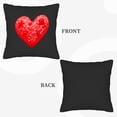 thumbnail image 6 of Set of 2 Decorative Throw Pillow Covers 18x18in - Black Background with Shiny Red Heart Design Perfect for Couch Bed or Car, 6 of 8