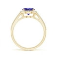 thumbnail image 2 of Angara Natural 1.45 Ct. Tanzanite with Diamond Halo Ring in 14K Yellow Gold for Women (Ring Size: 3), 2 of 9