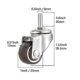 thumbnail image 2 of 20 Kg / 44 Lb Capacity Per Wheel - M8 Threaded Stem Caster For Furniture Hand Trolley - Set Of 4 Casters (2 With Brake, 2 Without Brake) - Pjun, 2 of 5