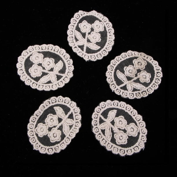 Paquete de 5 apliques de encaje Hugo Bordado Aplique de encaje Rosa 8 x 6 cm Arco 10 x 8.5 cm Flor 6 x 4.5 cm Mariposa 4.5 x 2.5 cm