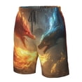 thumbnail image 4 of Saiise Maillot de Bain Homme Imprimé Dragon Rouge et Bleu avec Poches-3TG, 4 of 6