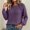Purple, variant on Xdegoge Womens Crewneck Ribbed Sweater Long Sleeve Pullover Tops with Button Shoulder Details Casual Fall Winter Knit Elegant Basic Fitted Knitwear