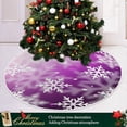 thumbnail image 6 of FMSHPON Violet Christmas Snowflake Xmas Christmas Tree Skirt Stand Mat for Holiday Party Decoration Indoor Outdoor 48 inches, 6 of 6
