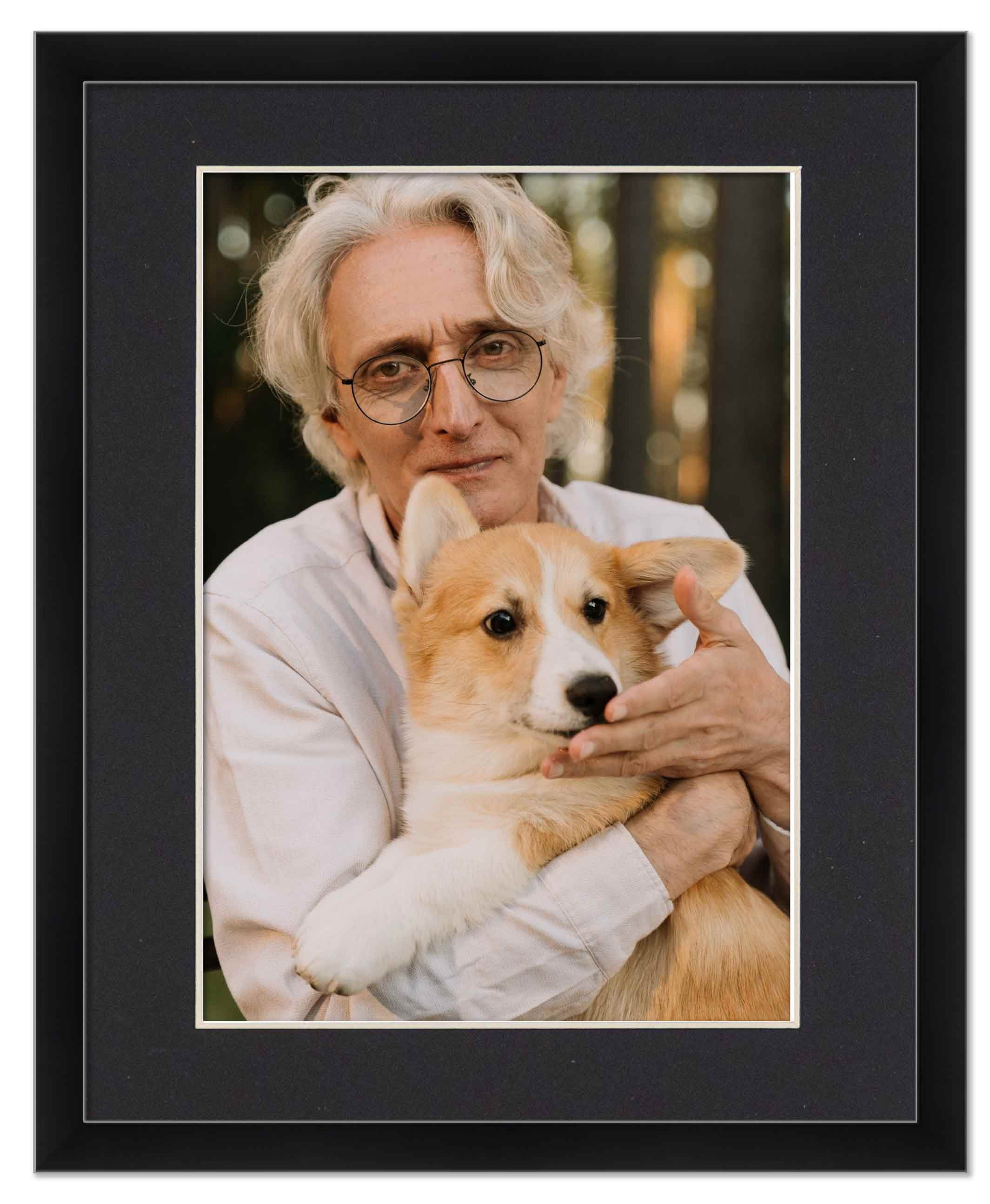 16x20 Frame Black With Black Picture Mat For 16x20 Photo - Black 18x24 Frame To Display Print or