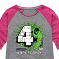 thumbnail image 3 of Marvel Hulk - Incredible Birthday 4 - Toddler And Youth Girls Shirt Tail Raglan, 3 of 5