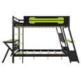 thumbnail image 6 of Aukfa Full over Full Bunk Bed with Built-In Desks, USB Charging Ports & Pegboard Organizer, Wood E-Sports Gaming Bed Frame for Kids/Teens, Green, 6 of 8
