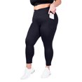thumbnail image 5 of IINERZIA 2 Pack Womens Crossover Plus Size Leggings High Waisted Tummy Control Criss Cross V Waist Plus Size Black and Charcoal 1X, 5 of 5