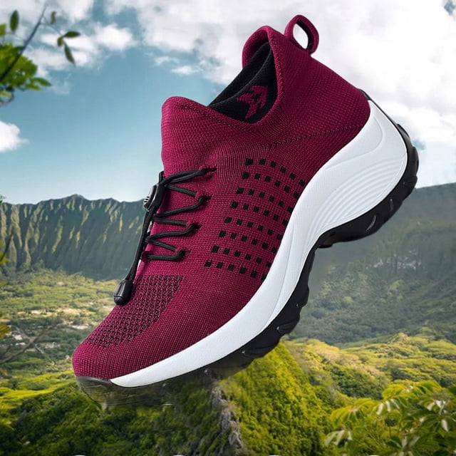 Zapatos Para Caminar Mocasines informales para mujer, zapatillas deportivas informales para suministros al aire libre (37 rojo) Sywqhk Para Estrenar
