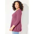thumbnail image 3 of Catherines Women's Plus Size Waffle Knit Lace Trim Tunic, 3 of 3