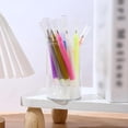 thumbnail image 3 of 2 Pcs Clear Acrylic Pen Holders Small Round Pencil Holder Desktop Pencil Holder Cups Make up Brush Holders Table Pen Cups Pen Pencil Storage Holder Office Stationery Supplies Organizer, 3 of 5