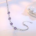 thumbnail image 3 of Guardurnaity Pulseras de plata de ley 925 de lujo a la moda con flor de ciruelo, pulseras simples, brazaletes para mujer Ropa, zapatos y accesorios Miscelánea blanco, 3 of 6