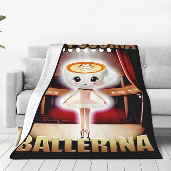 Ballerina Cappuccina Ultra-Soft Micro Fleece Blanket Cozy Blanket Thick Warm Plush Throw Blanket Sofa Cushion