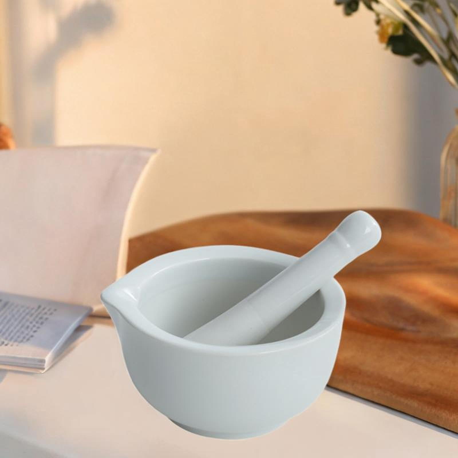 Fiocias Ceramic Grinding Bowl Easy Clean Kitchen Utensils Practical Baby Food Supplement White