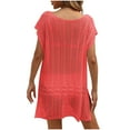 thumbnail image 5 of Taqqpue Womens Swimsuits Coverup Bathing Suits Cover Ups Short Sleeve Hollow Out Crochet Swim Suits Swimwear Bikini Beach Cover Up, 5 of 8