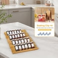 thumbnail image 4 of 4 Tier Stackable Wooden Spice Drawer Organizer, Space-Saving Countertop & Cabinet Seasoning Storage, Quick Positioning, Single Size 13"L x 4.7"W, Includes 4 Sealing Clips, 4 of 5