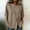 Khaki, variant on Women's Summer Washed Cotton Solid Color Crew Neck Tie Top, Loose 3/4 Sleeve Casual Lightweight Blouse Tee Red S