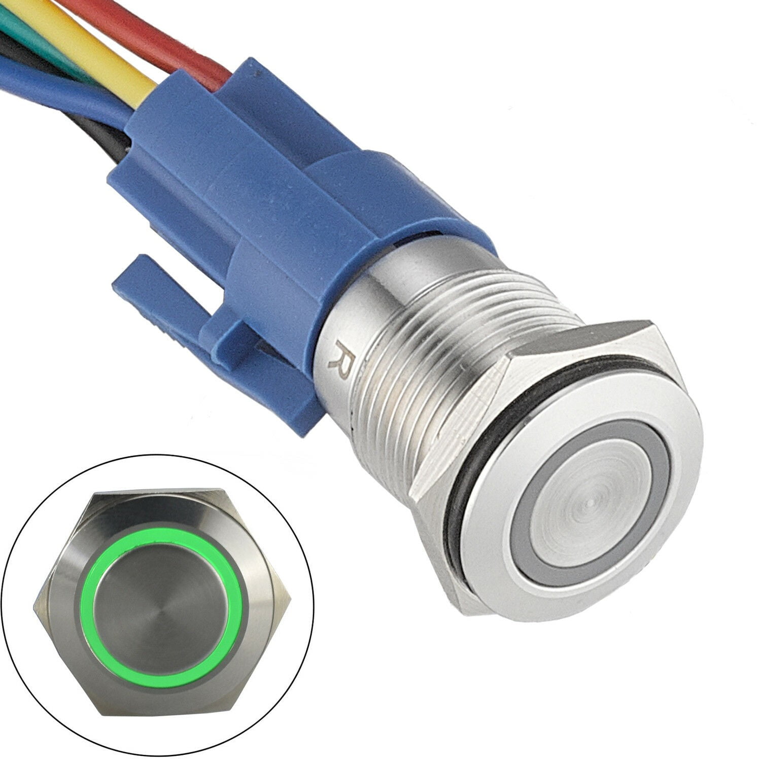 16mm 12V Push Button LED Push Button Switch Self Locking Multiple Colors 