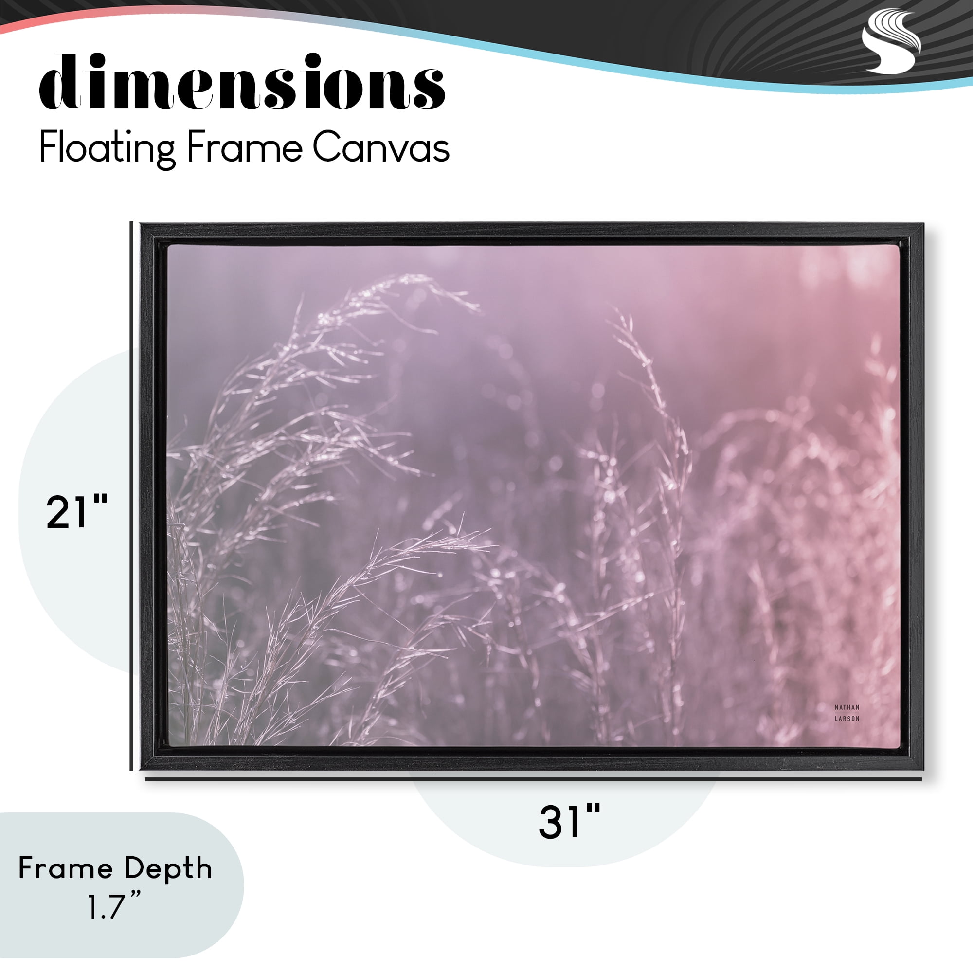 Stupell Industries Pink Meadow at Dawn Black Framed Floater Canvas Wall Art, design by Nathan Larson