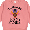 thumbnail image 3 of Inktastic Thanksgiving Girl Turkey Thankful for Family Toddler Sweatshirt, 3 of 4