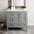 thumbnail image 2 of Simpli Chelsea 36" Quartz Faux Marble Top Vanity Left Offset in Smoke Gray, 2 of 9