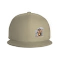 thumbnail image 3 of DouZhe Flat Brim Cap Snapback Hat, Big Head Caveman Prints Adjustable Yellow Adult Baseball Cap, 3 of 6