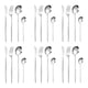 thumbnail image 4 of Juego de cubiertos para fiesta, cuchillo para carne, tenedores, cuchara, cucharadita, vajilla de acero inoxidable, cubiertos para cena de año Nuevo en Plata 24 piezas, 4 of 8