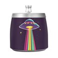 thumbnail image 7 of Yayeee Ashtray with Lid for Cigarette Smokeless Stainless Steel Home Ash Holder, Colorful UFO, 7 of 7