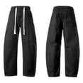 thumbnail image 4 of Men's Regular Fit Straight Leg Baggy Jeans Drawstring Elastic Waist Loose Fit Y2K Denim Pants with Pocket Pull On Denim Pants, 4 of 5