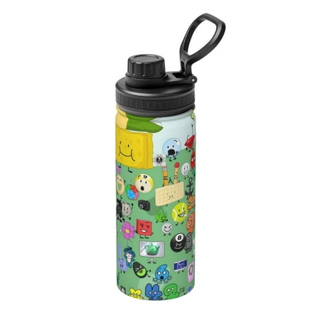 

Battle For Dream Island Characters Unisex Sports Insulated Water Bottles Kettle Stainless Steel Portable Cup 18OZ For Travel Gym Running School Office