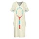 thumbnail image 3 of Vestido vintage retro de raqueta de tenis de madera para mujer, ropa holgada con bolsillos, vestidos de verano, falda S, 3 of 6