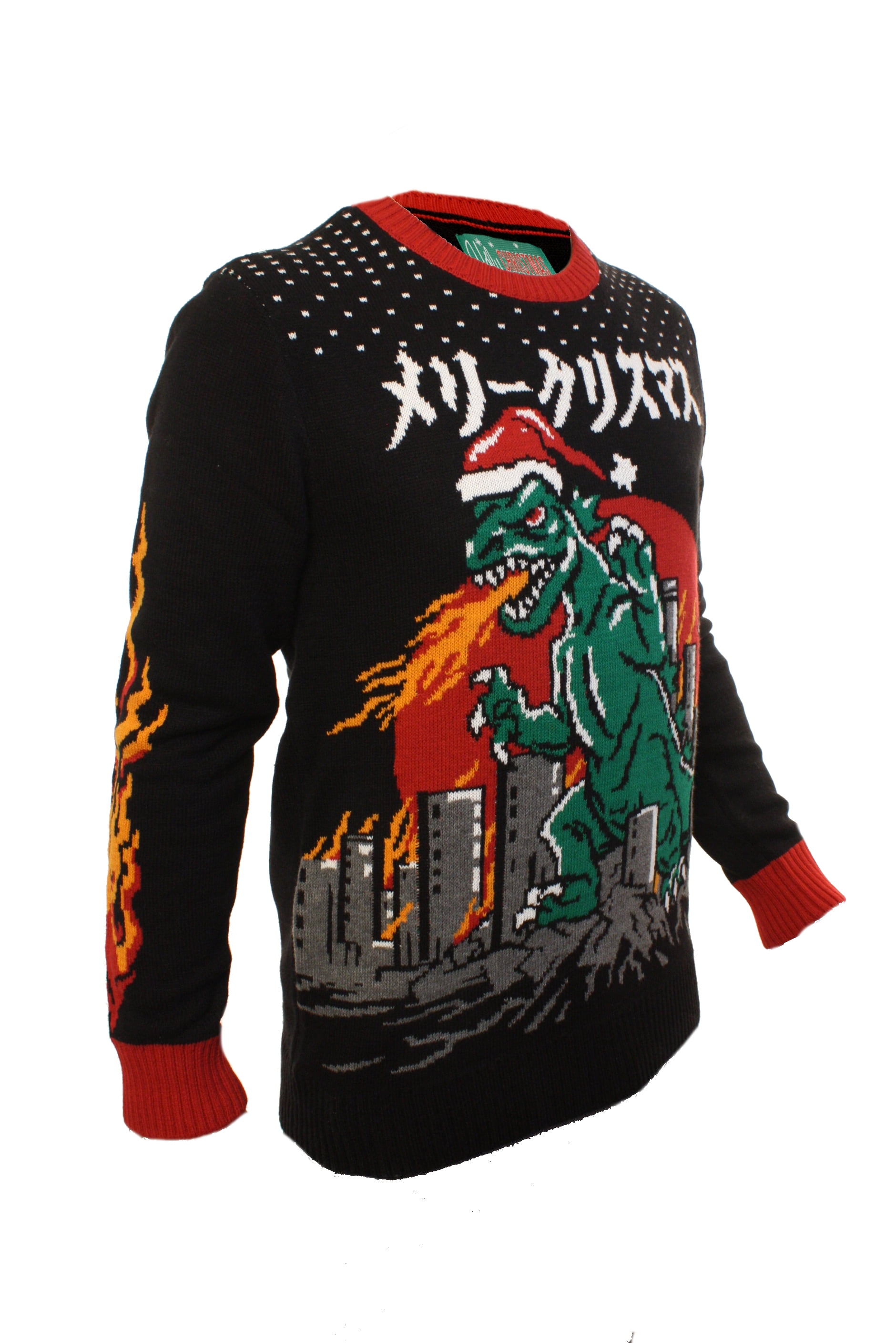 godzilla christmas sweater