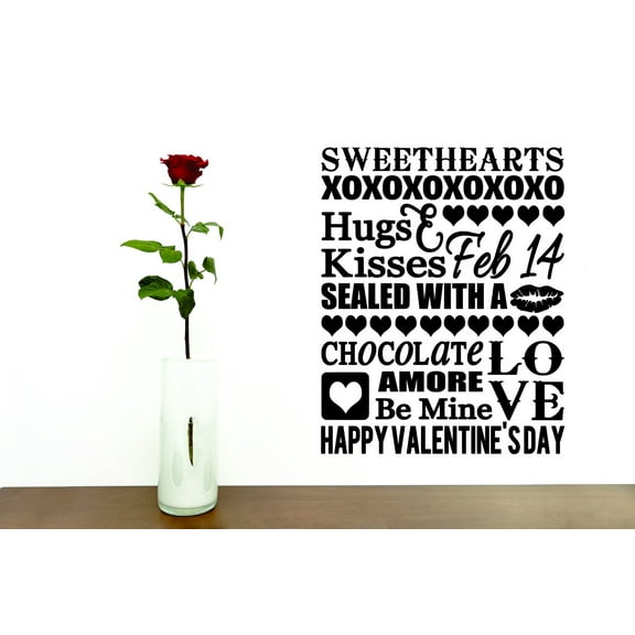 New Wall Ideas Sealed With A Kiss Chocolate Amore Love Be Mine Happy Valentine's Day Quote 20x30 Inches