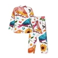 thumbnail image 2 of Kll Flowers Birds And Butterflies Sleepwear Mens Flannel Pajamas,Long Cotton Pj Set, 2 of 9