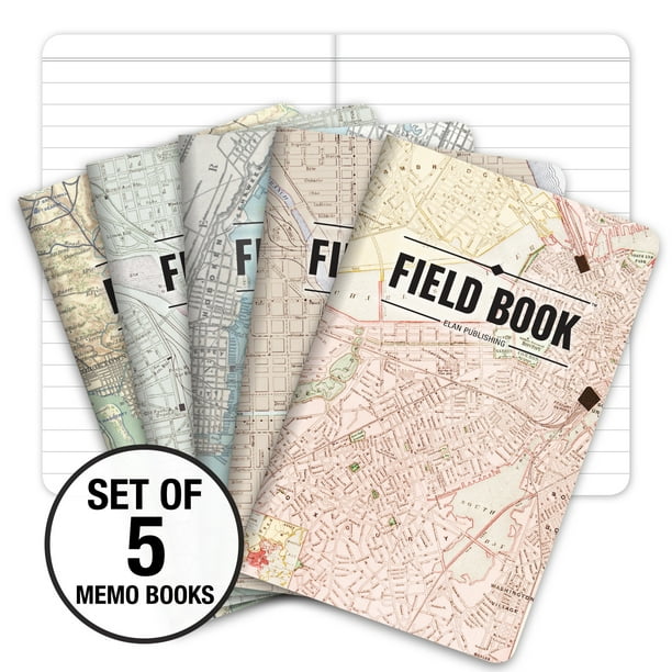 Elan Publishing Company Field Notebook Antique Map Patterns Lined Memo Book (3.5"x5.5