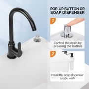 VINGLI Utility Sink Laundry Tub for Washing Room, Freestanding Utility Sink with Stainless Steel Faucet, (White, 19.7W x 18.9D x 33H)