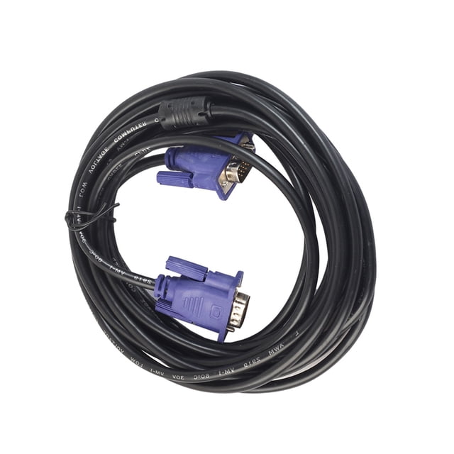 OULII 1Set VGA Cable Video Transmission Supports High Resolution Black Plastic for Computer