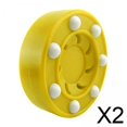thumbnail image 1 of DYNWAVECA 2xDurable Roller Hockey Puck Pucks Training High Performance Slider Yellow, 1 of 10
