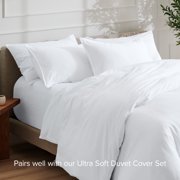 Bare Home Premium 1800 Collection 4-Piece Bed Sheet Set with Envelope Pillowcases, Queen, White