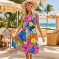 thumbnail image 5 of KUIFORTI His and Hers Summer Outfits Couple Matching Outfits Tropical Flowers Beach Vacation Clothes for Women Loose Cut 4-Way Stretch Quick-dry for Romantic Date, 5 of 7