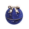 thumbnail image 1 of Jewelry Box Round Jewelry Box In Gypsophila Cord (1 Dark Blue Ring Box), 1 of 5