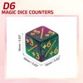 thumbnail image 2 of Juego de 12 contadores de dados mágicos, set de dados de token D6 de acrílico en verde y púrpura, 2 of 6