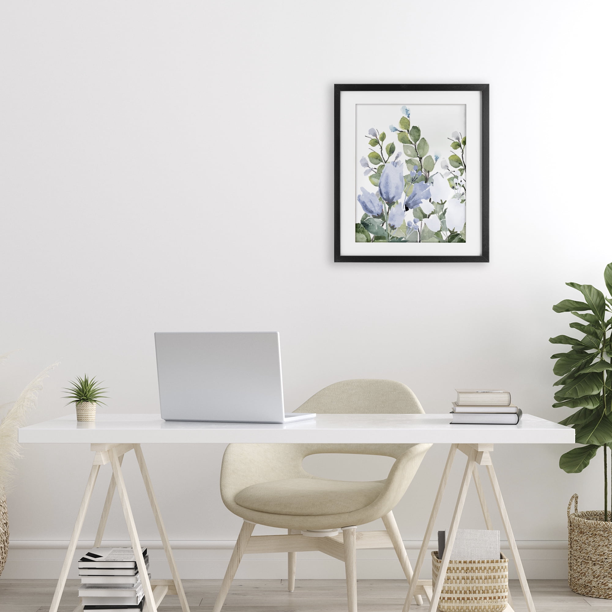 Stupell Industries Blue Spring Botanicals Black Framed Print Under Glass, design by Kim Allen