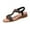 Black, variant on Flat Sandals for Women Rhinestone Vacation Elastic Strap Solid Color Open Toe Beach Summer Casual Sandals Black