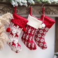 thumbnail image 3 of Search for new Christmas decorations, knitted Christmas stockings, wool socks, red and white elk gift bags, children's gift bags (small tree socks), 3 of 5