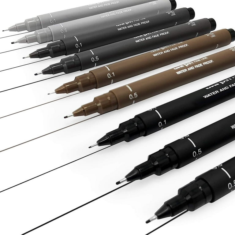 Uni Pin Fineliner Pen Black - Set of 5