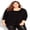 Black, variant on Avenue Women's Plus Size Milly Pleat Plain 3/4 Sleeves Scoop Neckline Top - Copper