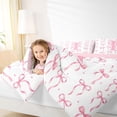 thumbnail image 3 of Manfei Initial Letter Alphabet I Queen Comforter Set,Cute Bow Comforter Sets Queen,Pink Reversible,3-Piece,1 Comforter and 2 Pillowcases, 3 of 7