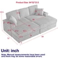 thumbnail image 2 of Corduroy Sofa with Ottoman and Supportive Seat / Perfect for Busy People to Rest, 2 of 6