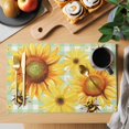thumbnail image 2 of Sunflower Placemats Set of 4, Yellow Flowers Elegant Pastoral Botanical Placemats for Dining Table, Place Mats for Kitchen Tabletop, Waterproof Wipeable Dining Table Mats Set, 2 of 9